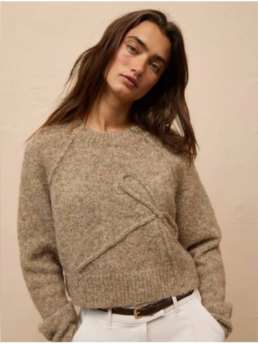 BNWT AE cropped crew neck bow sweater